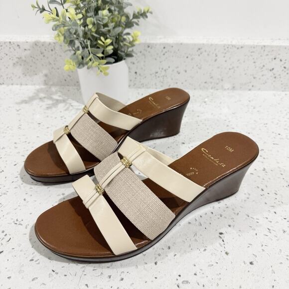 Contesa Women's Tan Leather Sandals Size 10 Made In Italy TS - Picture 5 of 6